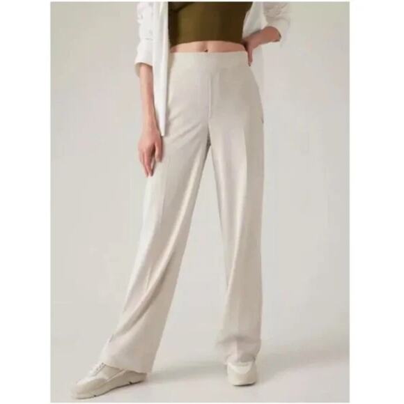 NWT Athleta Brooklyn Heights Pants Wide Leg Stretch Tan Cream Size 20 - Picture 2 of 12